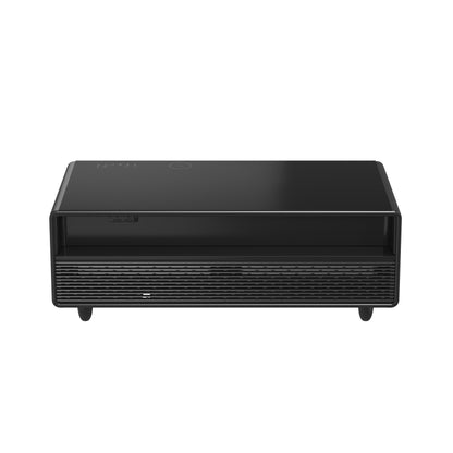 Table basse intelligente noire Forno Evoluto Tavolo de 51 pouces – Deux tiroirs réfrigérés, audio Bluetooth 5.0, chargement sans fil et éclairage d'ambiance RVB