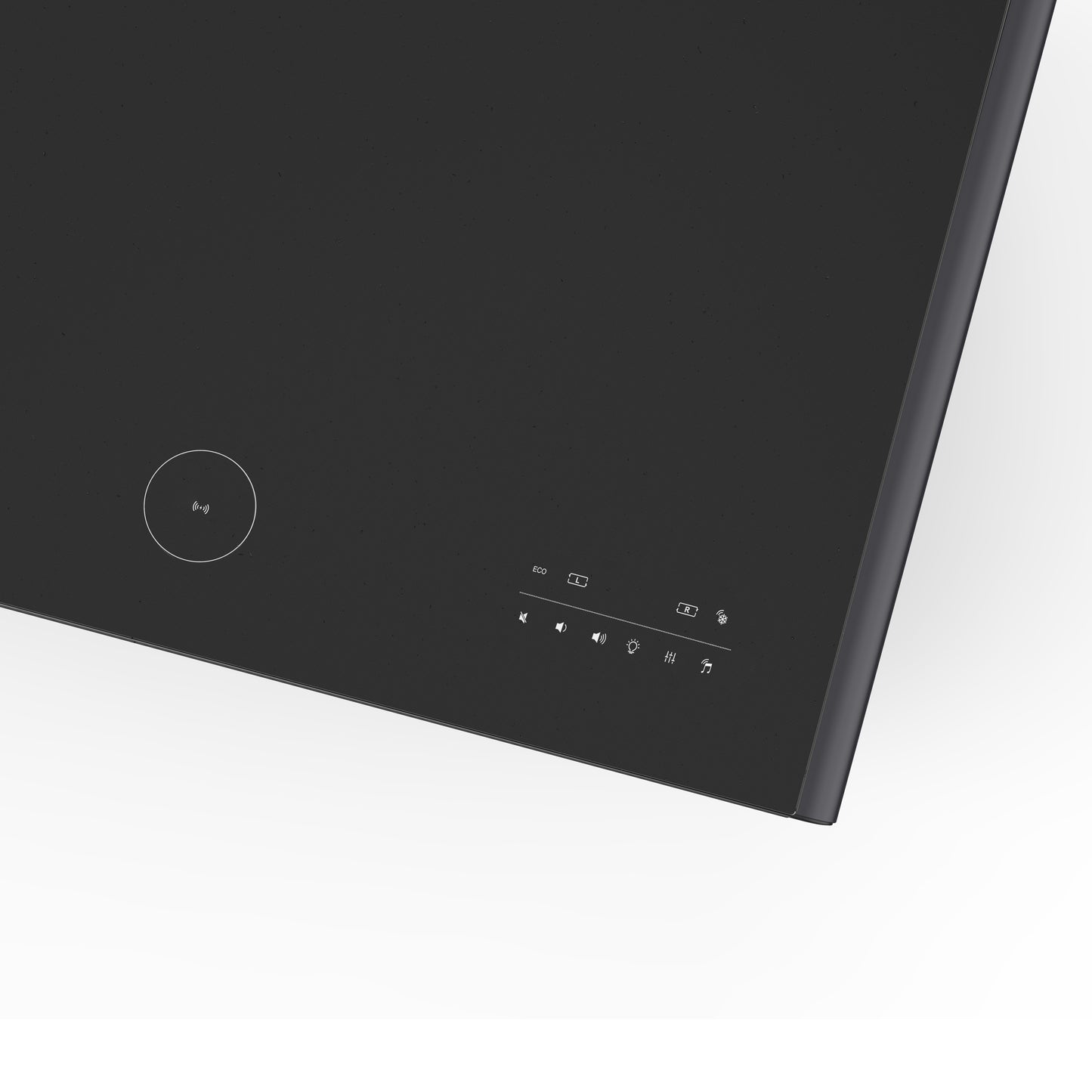 Table basse intelligente noire Forno Evoluto Tavolo de 51 pouces – Deux tiroirs réfrigérés, audio Bluetooth 5.0, chargement sans fil et éclairage d'ambiance RVB