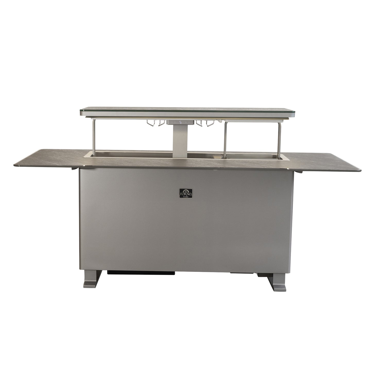 Elevato Table de bar intelligente, noir grès, réfrigérateur-congélateur de 5,3 cu.ft avec commande Bluetooth