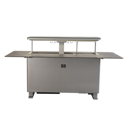 Elevato Table de bar intelligente, noir grès, réfrigérateur-congélateur de 5,3 cu.ft avec commande Bluetooth
