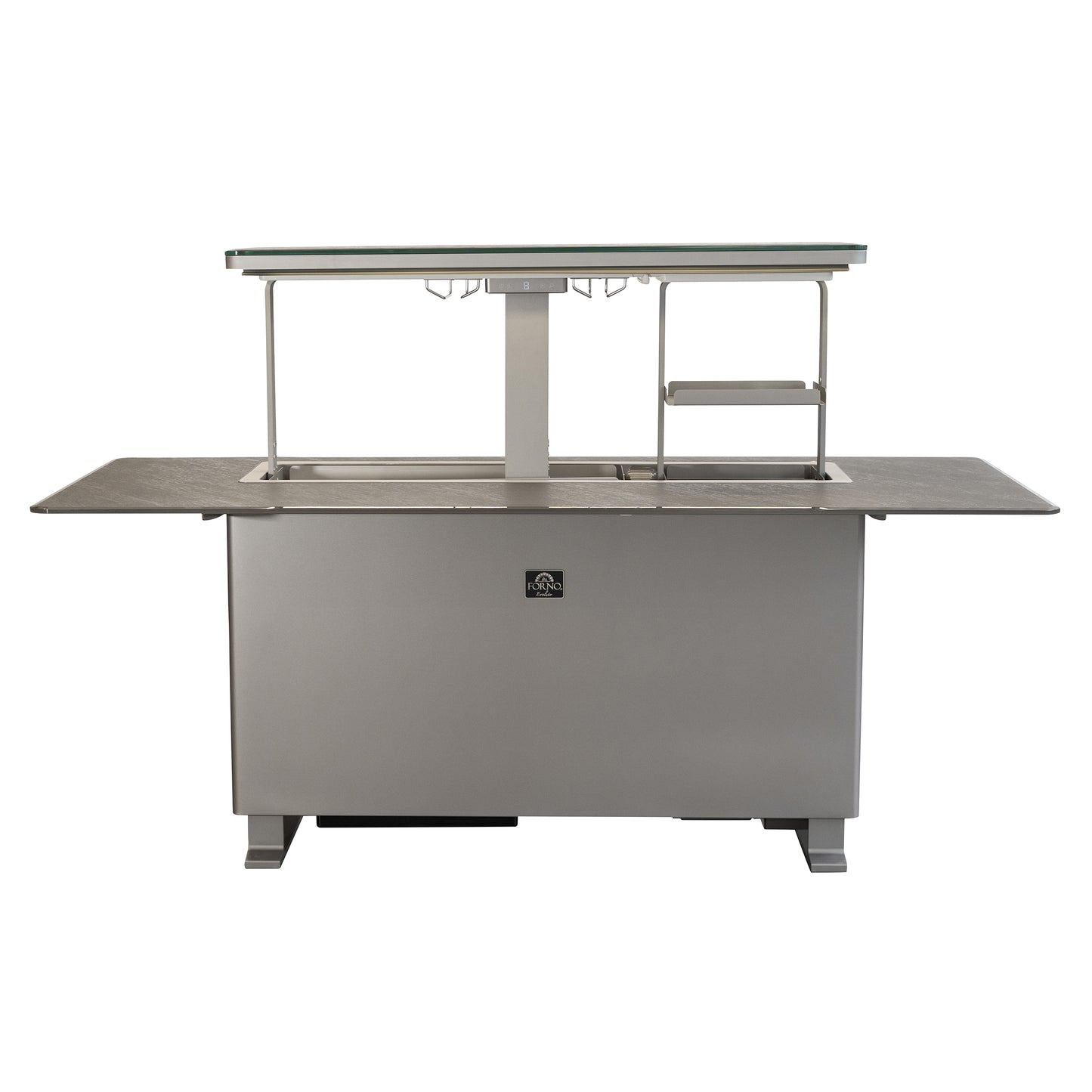 Elevato Table de bar intelligente, noir grès, réfrigérateur-congélateur de 5,3 cu.ft avec commande Bluetooth