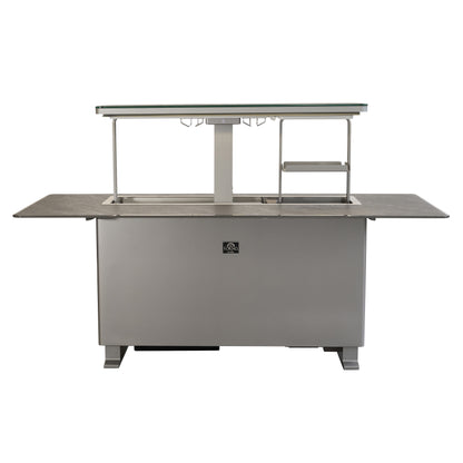 Elevato Table de bar intelligente, noir grès, réfrigérateur-congélateur de 5,3 cu.ft avec commande Bluetooth