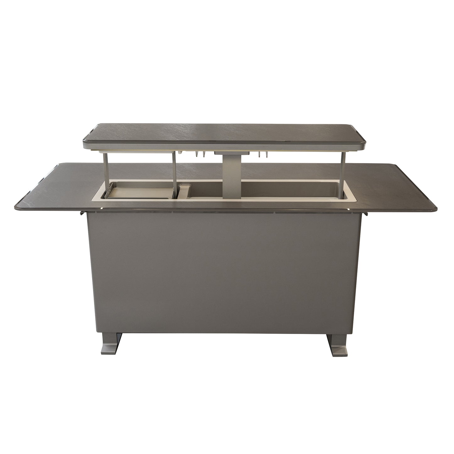 Elevato Table de bar intelligente, noir grès, réfrigérateur-congélateur de 5,3 cu.ft avec commande Bluetooth