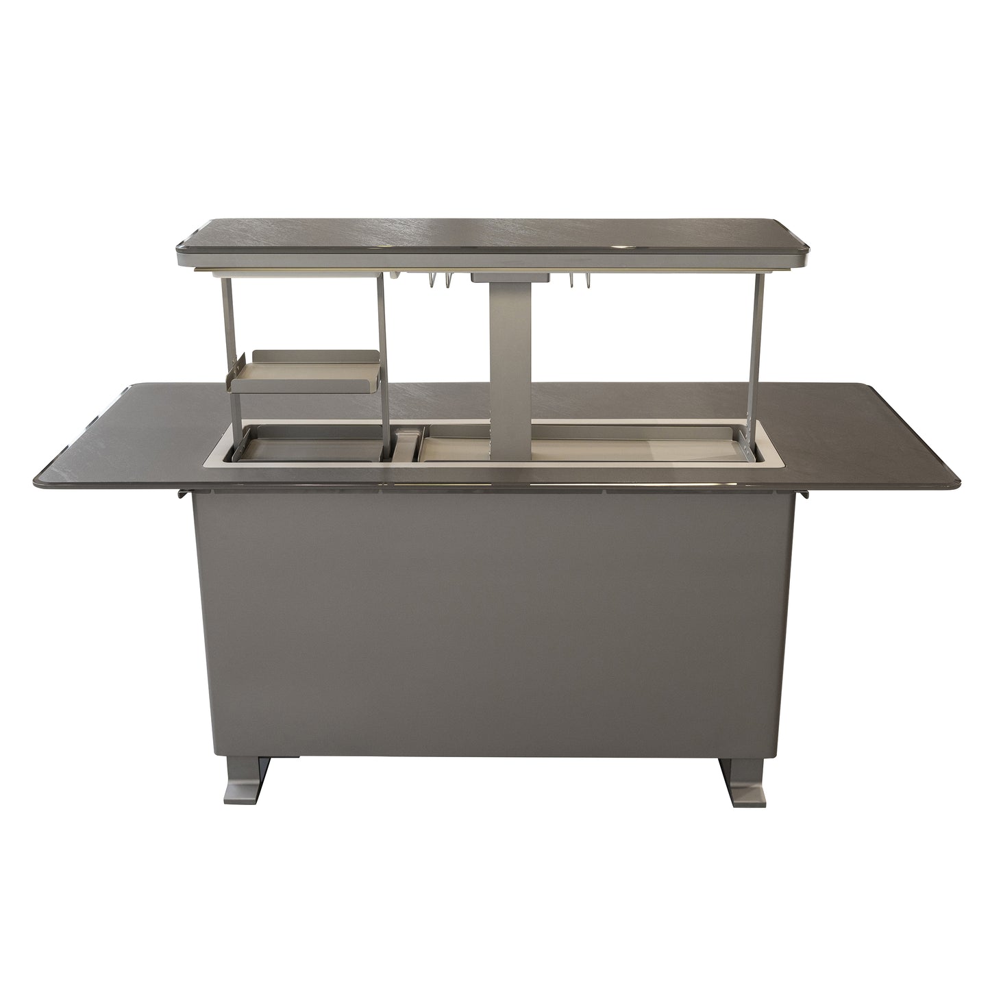 Elevato Table de bar intelligente, noir grès, réfrigérateur-congélateur de 5,3 cu.ft avec commande Bluetooth