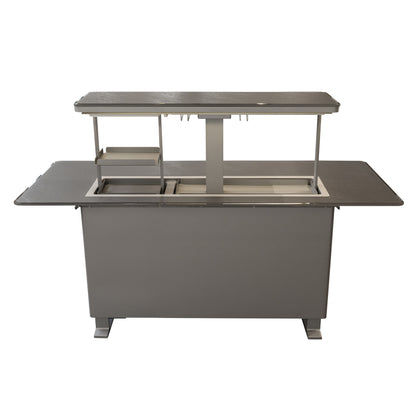 Elevato Table de bar intelligente, noir grès, réfrigérateur-congélateur de 5,3 cu.ft avec commande Bluetooth
