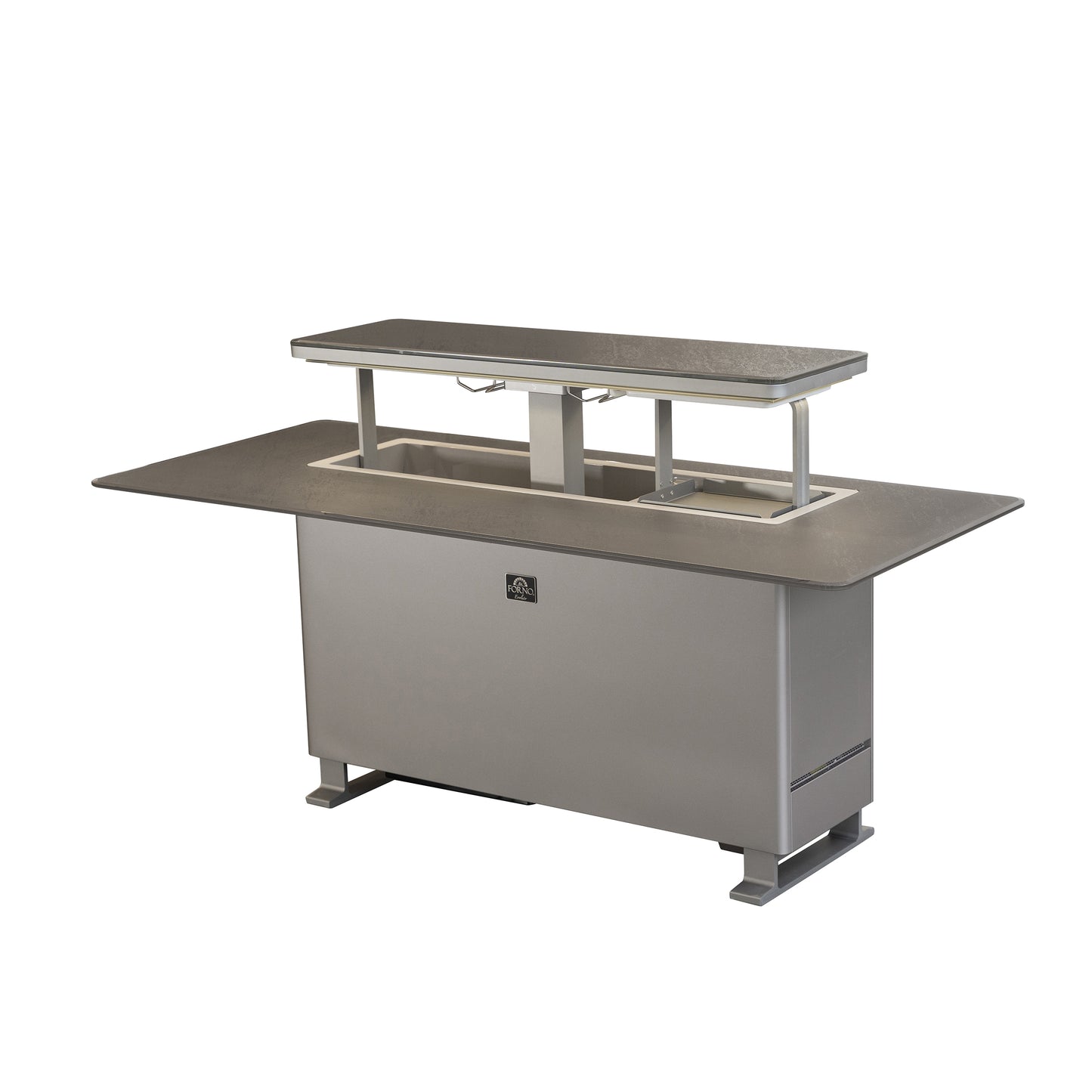 Elevato Table de bar intelligente, noir grès, réfrigérateur-congélateur de 5,3 cu.ft avec commande Bluetooth
