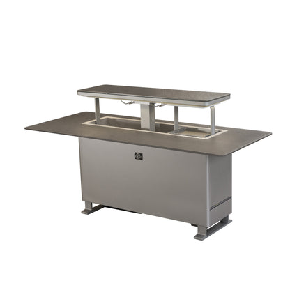 Elevato Table de bar intelligente, noir grès, réfrigérateur-congélateur de 5,3 cu.ft avec commande Bluetooth