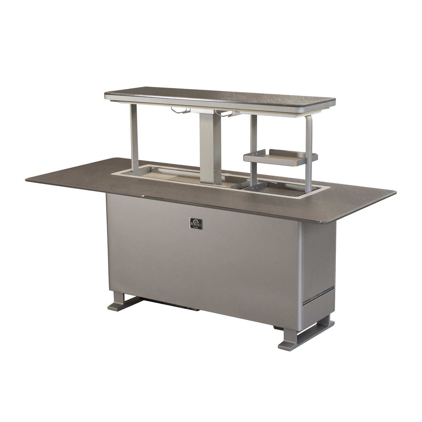 Elevato Table de bar intelligente, noir grès, réfrigérateur-congélateur de 5,3 cu.ft avec commande Bluetooth
