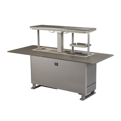 Elevato Table de bar intelligente, noir grès, réfrigérateur-congélateur de 5,3 cu.ft avec commande Bluetooth