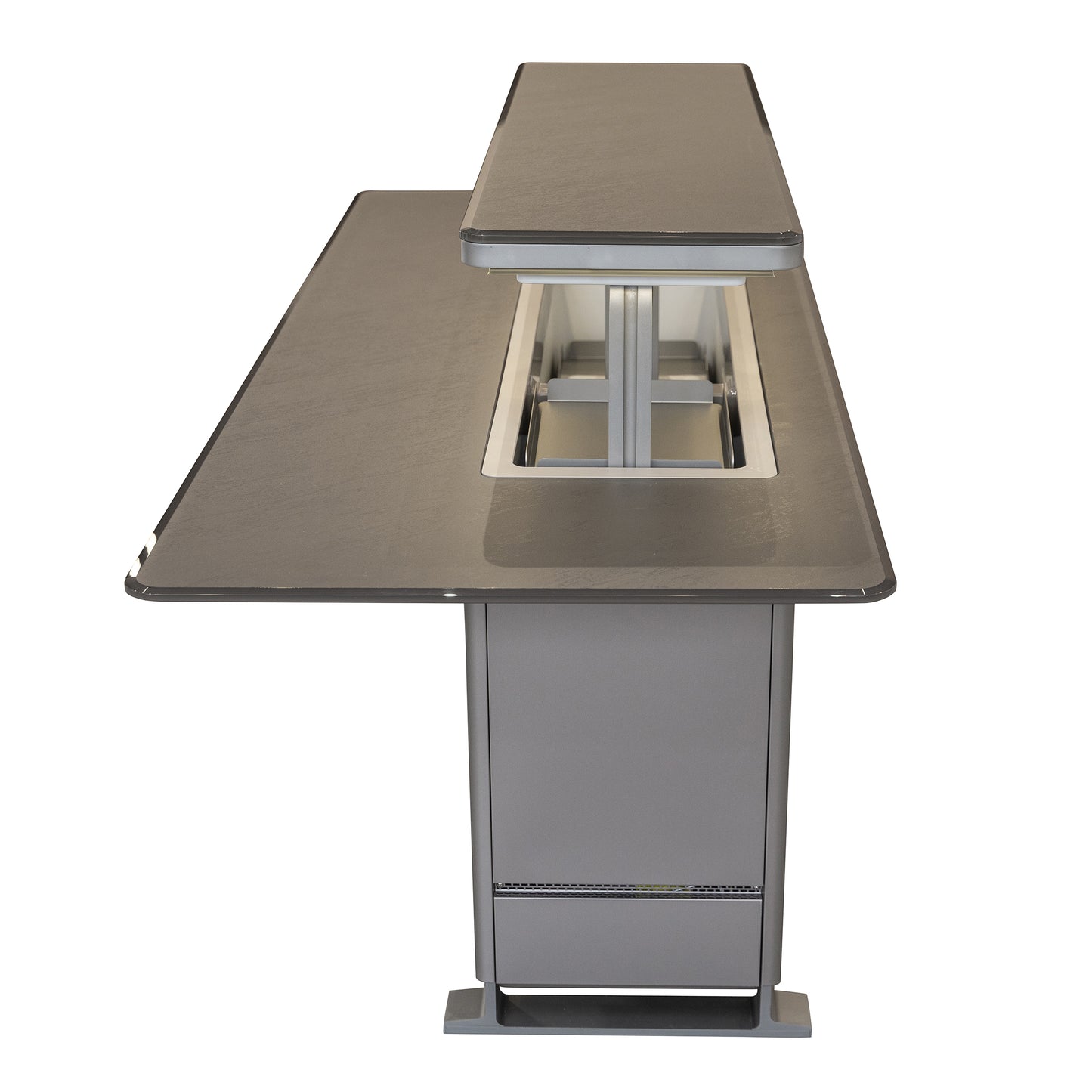 Elevato Table de bar intelligente, noir grès, réfrigérateur-congélateur de 5,3 cu.ft avec commande Bluetooth
