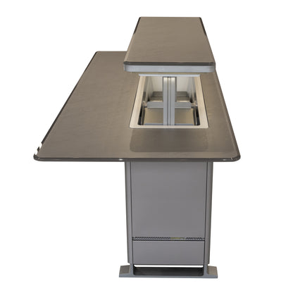 Elevato Table de bar intelligente, noir grès, réfrigérateur-congélateur de 5,3 cu.ft avec commande Bluetooth