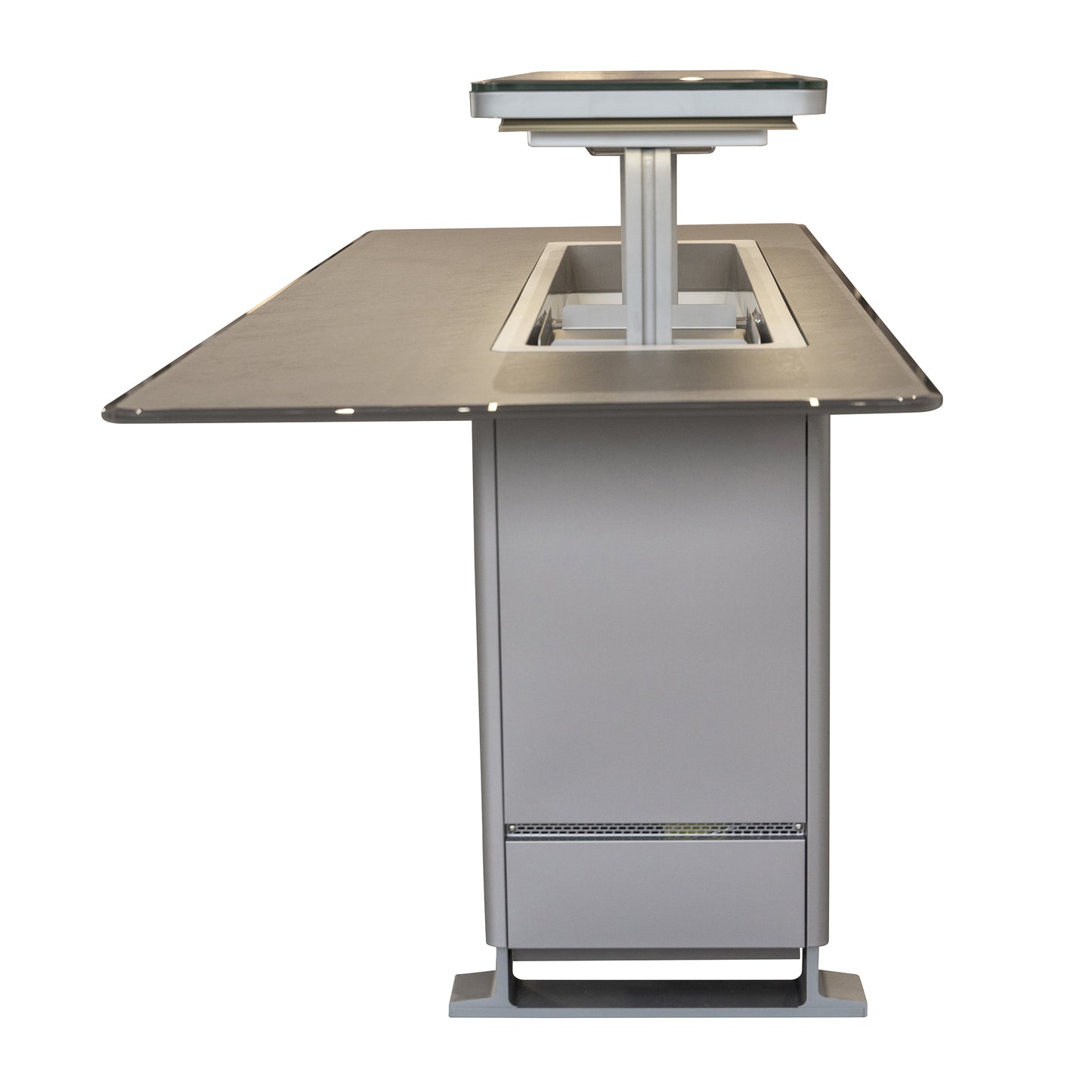Elevato Table de bar intelligente, noir grès, réfrigérateur-congélateur de 5,3 cu.ft avec commande Bluetooth