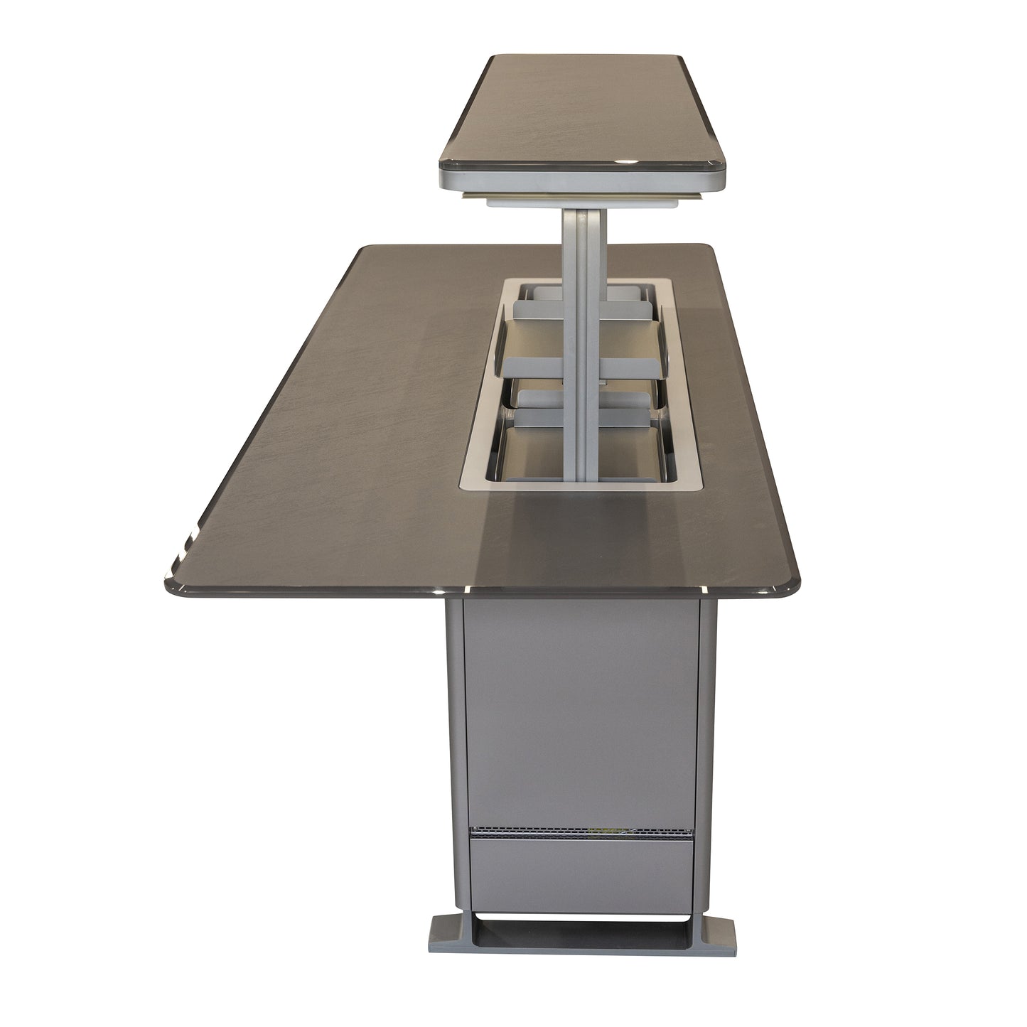 Elevato Table de bar intelligente, noir grès, réfrigérateur-congélateur de 5,3 cu.ft avec commande Bluetooth