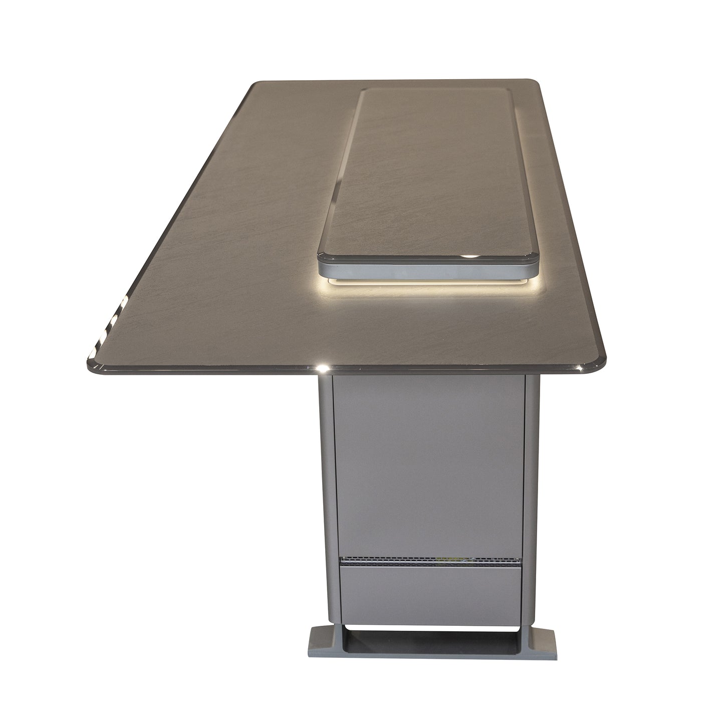 Elevato Table de bar intelligente, noir grès, réfrigérateur-congélateur de 5,3 cu.ft avec commande Bluetooth