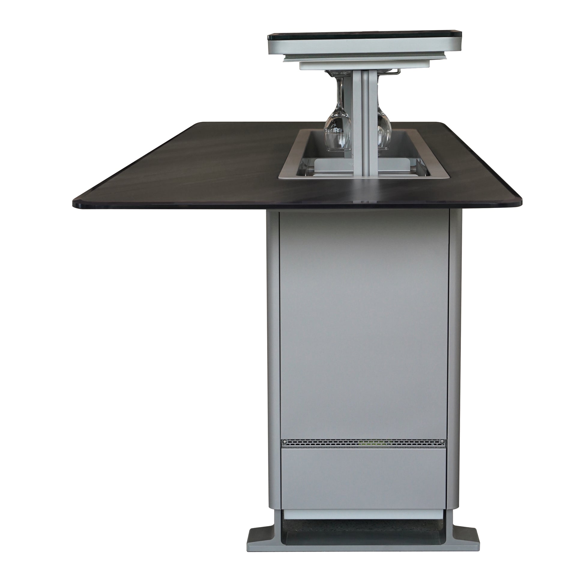 Elevato Smart Bar Table, Midnight Marble, 5.3 cu.ft fridge and freezer with Bluetooth control - Forno Appliances