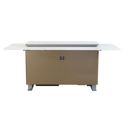 Elevato Smart Bar Table in White, 5.3 cu.ft fridge and freezer with Bluetooth control