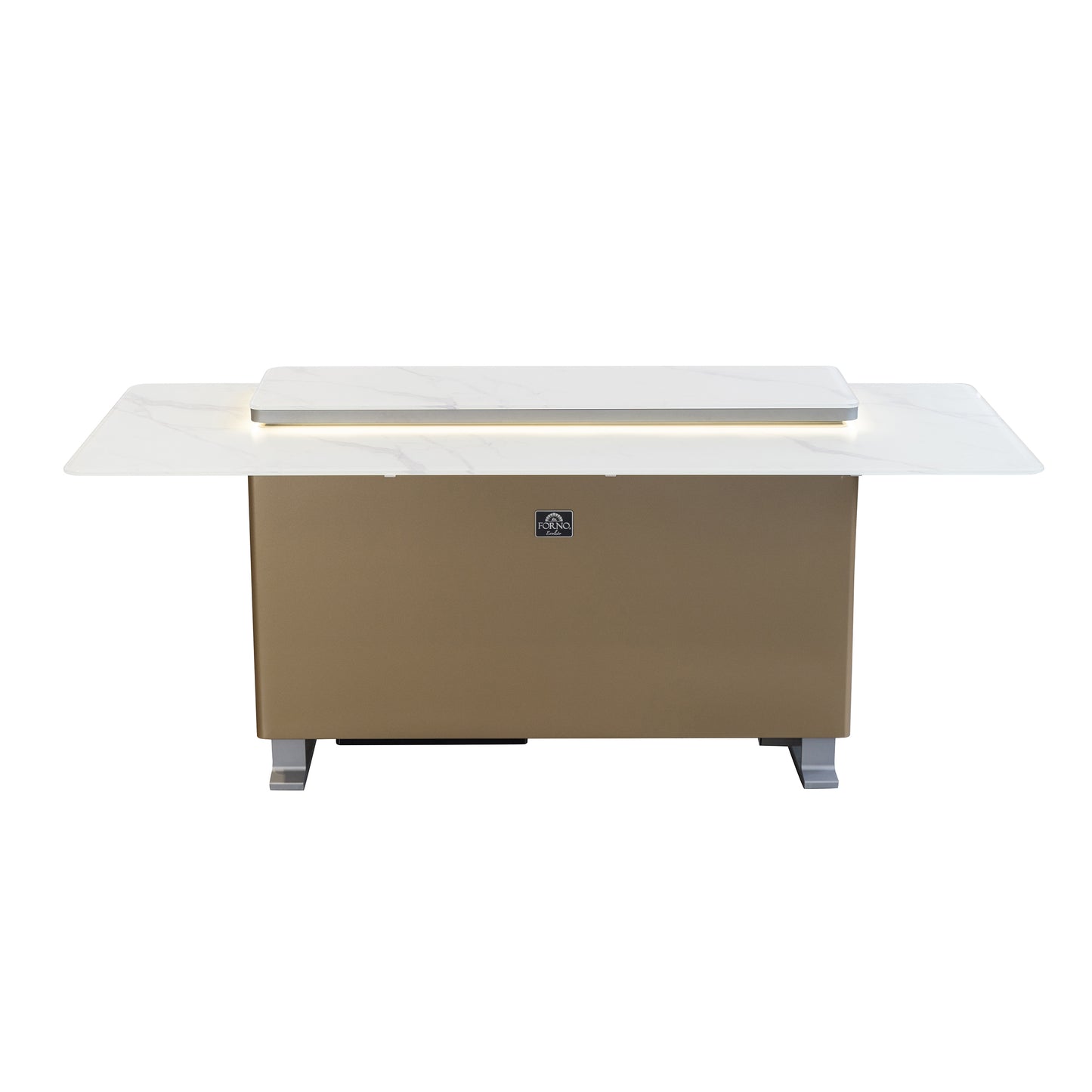 Elevato Smart Bar Table in White, 5.3 cu.ft fridge and freezer with Bluetooth control