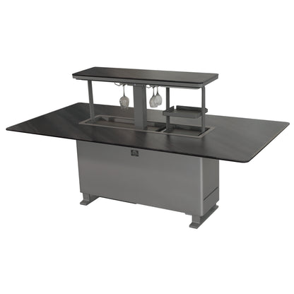 Cinetico Smart Dining Table, Midnight Marble, 5.3 cu.ft fridge and freezer with Bluetooth control - Forno Appliances