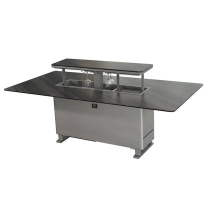 Cinetico Smart Dining Table, Midnight Marble, 5.3 cu.ft fridge and freezer with Bluetooth control - Forno Appliances
