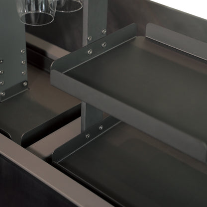 Cinetico Smart Dining Table, Midnight Marble, 5.3 cu.ft fridge and freezer with Bluetooth control - Forno Appliances