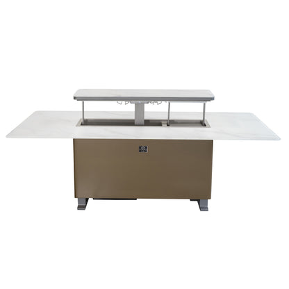 Cinetico Mesa de comedor inteligente en blanco, refrigerador y congelador de 5.3 cu.ft con control Bluetooth