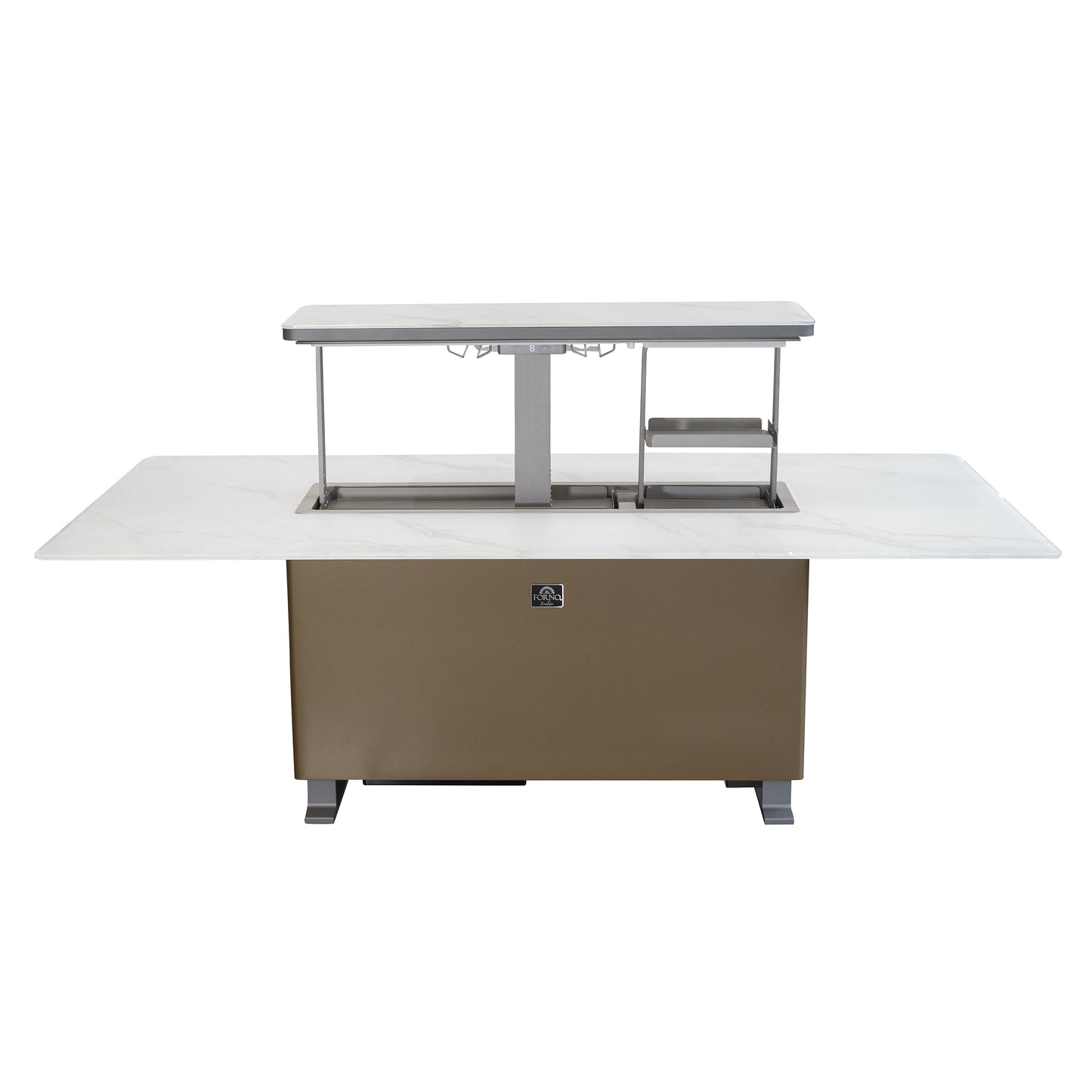 Cinetico Mesa de comedor inteligente en blanco, refrigerador y congelador de 5.3 cu.ft con control Bluetooth