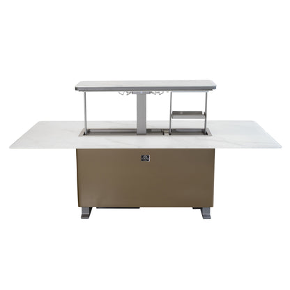 Cinetico Mesa de comedor inteligente en blanco, refrigerador y congelador de 5.3 cu.ft con control Bluetooth