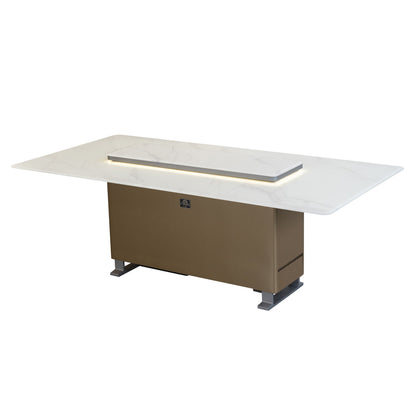 Cinetico Mesa de comedor inteligente en blanco, refrigerador y congelador de 5.3 cu.ft con control Bluetooth