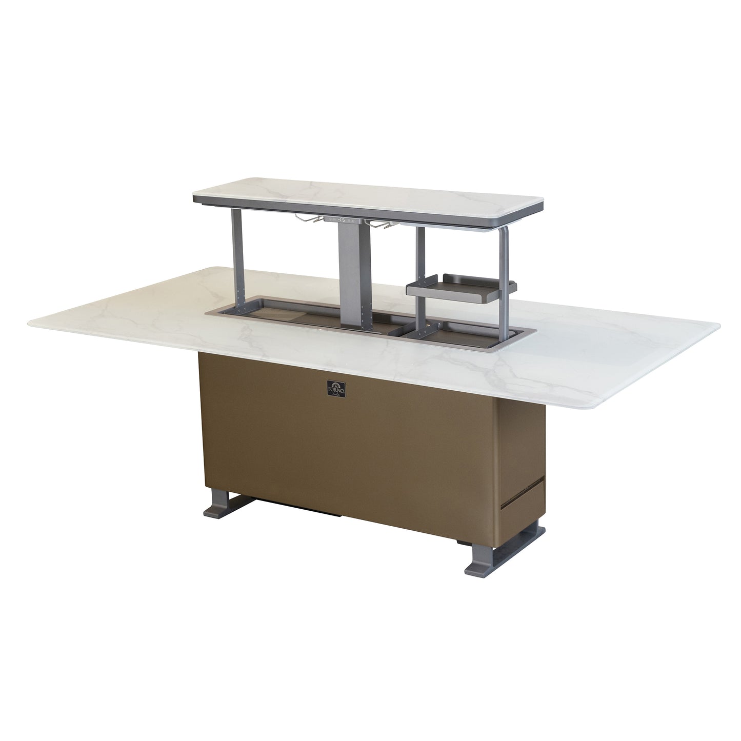 Cinetico Mesa de comedor inteligente en blanco, refrigerador y congelador de 5.3 cu.ft con control Bluetooth