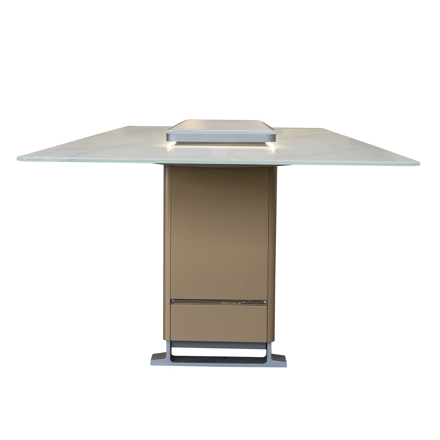 Cinetico Mesa de comedor inteligente en blanco, refrigerador y congelador de 5.3 cu.ft con control Bluetooth