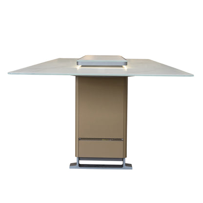 Cinetico Mesa de comedor inteligente en blanco, refrigerador y congelador de 5.3 cu.ft con control Bluetooth
