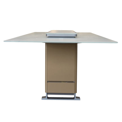 Cinetico Mesa de comedor inteligente en blanco, refrigerador y congelador de 5.3 cu.ft con control Bluetooth