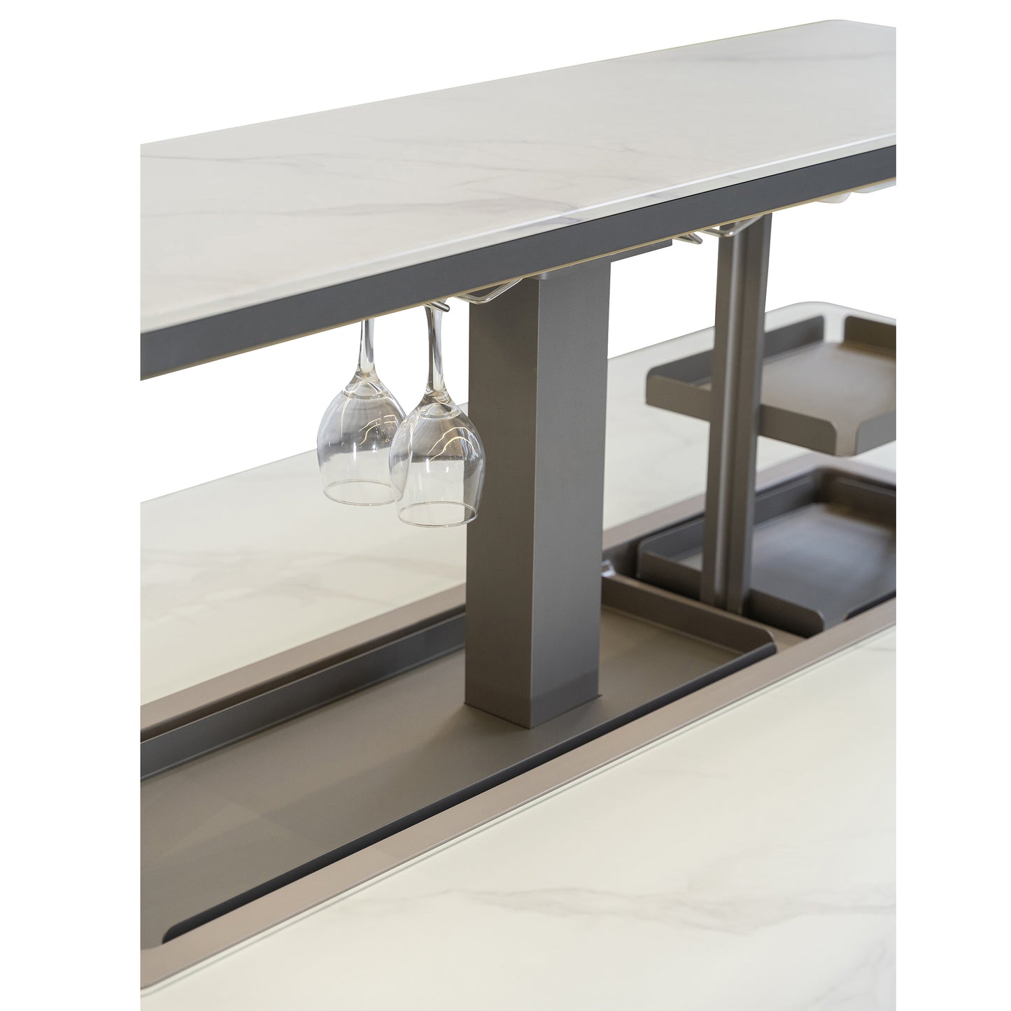 Cinetico Mesa de comedor inteligente en blanco, refrigerador y congelador de 5.3 cu.ft con control Bluetooth