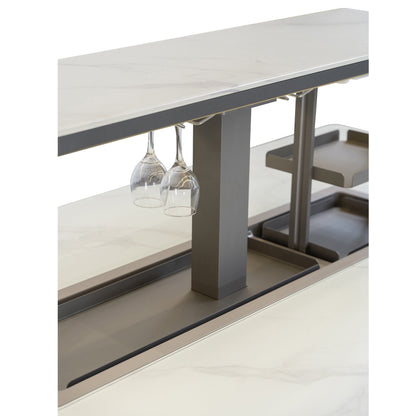 Cinetico Mesa de comedor inteligente en blanco, refrigerador y congelador de 5.3 cu.ft con control Bluetooth