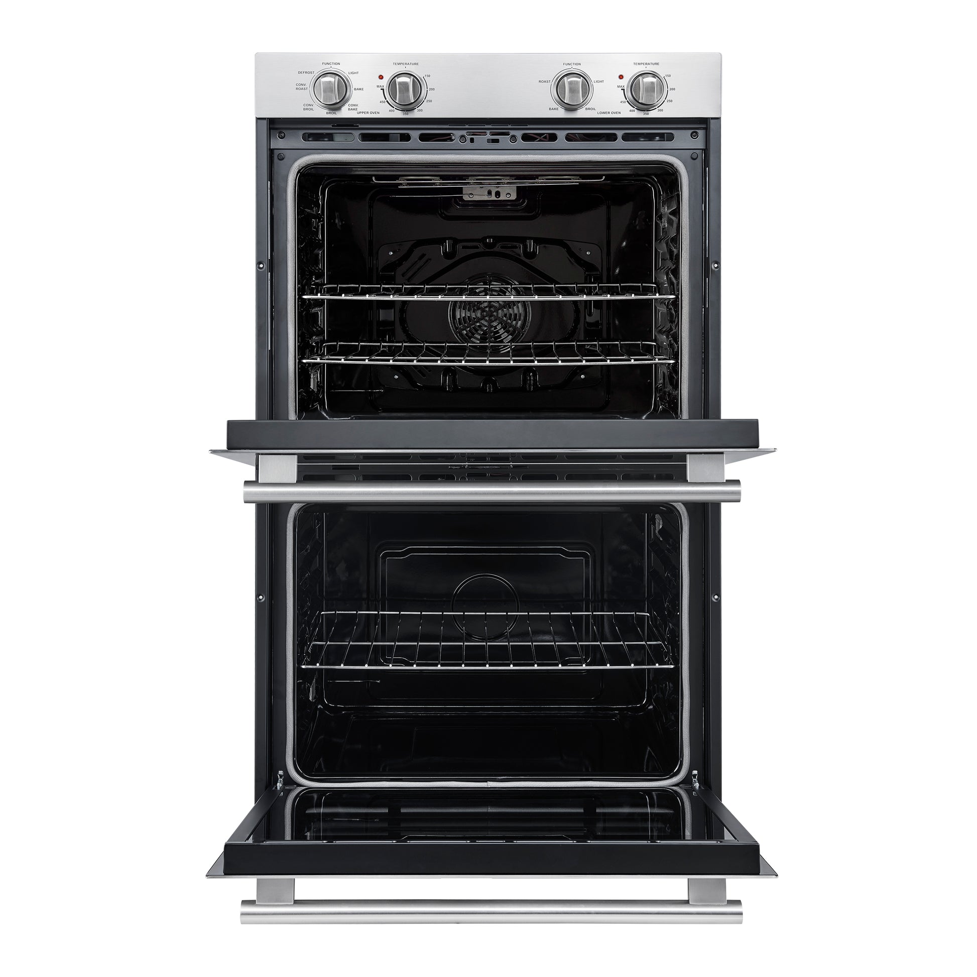Forno Vomero 30-Inch Double Wall Oven, Stainless Steel, 10 cu.ft Total Capacity, 7100W Convection, Mechanical Controls, Self-Cleaning Function - Forno Appliances