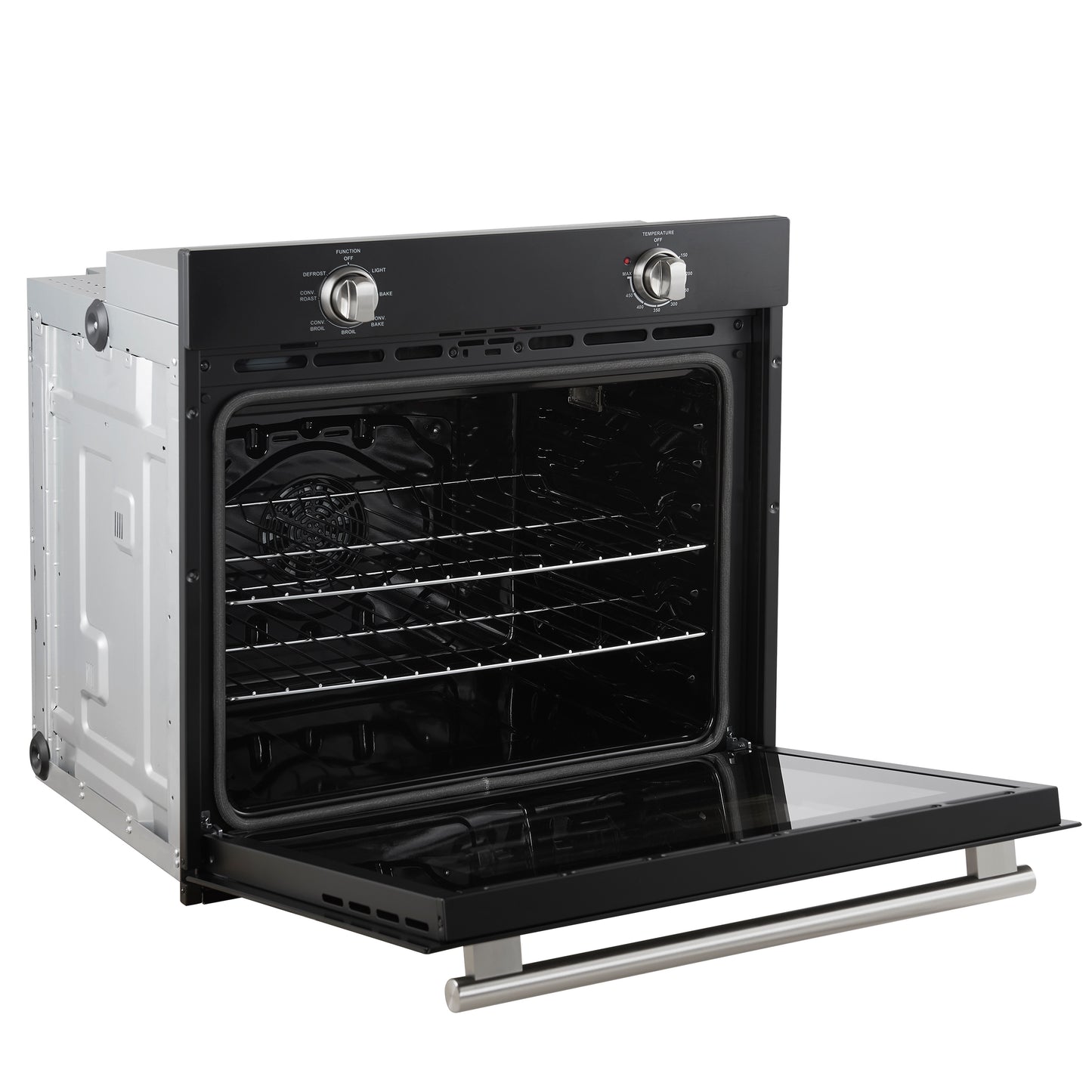 Forno Vomero 30-Inch Wall Oven, Black, 5 cu.ft Capacity, 3550 Watts Convection, Mechanical Controls, Manuel Steam Clean