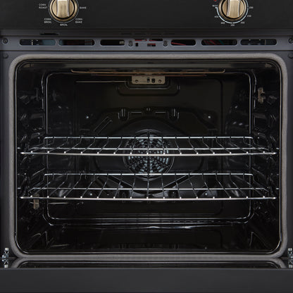Forno Vomero 30-Inch Wall Oven, Black, 5 cu.ft Capacity, 3550 Watts Convection, Mechanical Controls, Manuel Steam Clean