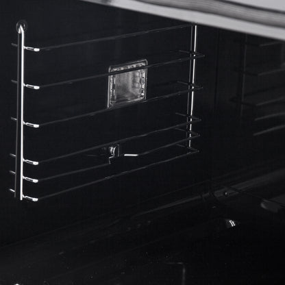 Horno eléctrico de pared Forno Asti de 30 pulgadas con puerta francesa en negro y latón antiguo, 3,68 pies cúbicos, convección real, 3600 W, freidora de aire, sous vide, autolimpieza