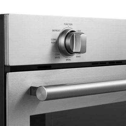 Horno de pared Forno Vomero de 30 pulgadas, acero inoxidable, capacidad de 5 pies cúbicos, 3550 vatios de convección, controles mecánicos, función de autolimpieza