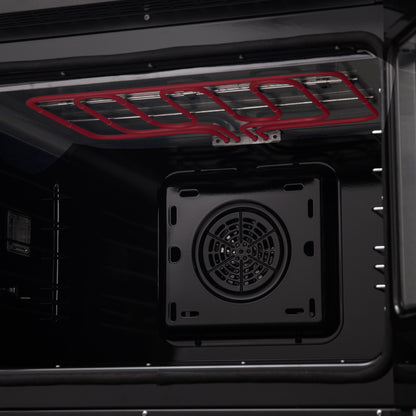 Horno eléctrico de pared Forno Asti de 30 pulgadas con puerta francesa en negro y latón antiguo, 3,68 pies cúbicos, convección real, 3600 W, freidora de aire, sous vide, autolimpieza