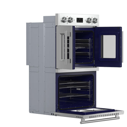Four électrique double porte française Forno Gallico de 30 pouces, acier inoxydable, cuisson par convection, panneau de commande tactile, fonction autonettoyante