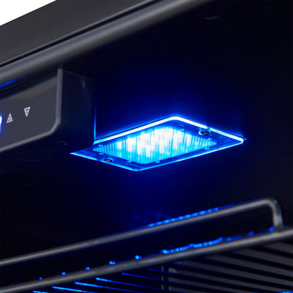 Enfriador de bebidas Forno Frescolino de 24 pulgadas, acero inoxidable, con iluminación LED, puerta de triple vidrio, capacidad para 188 latas, empotrado o independiente