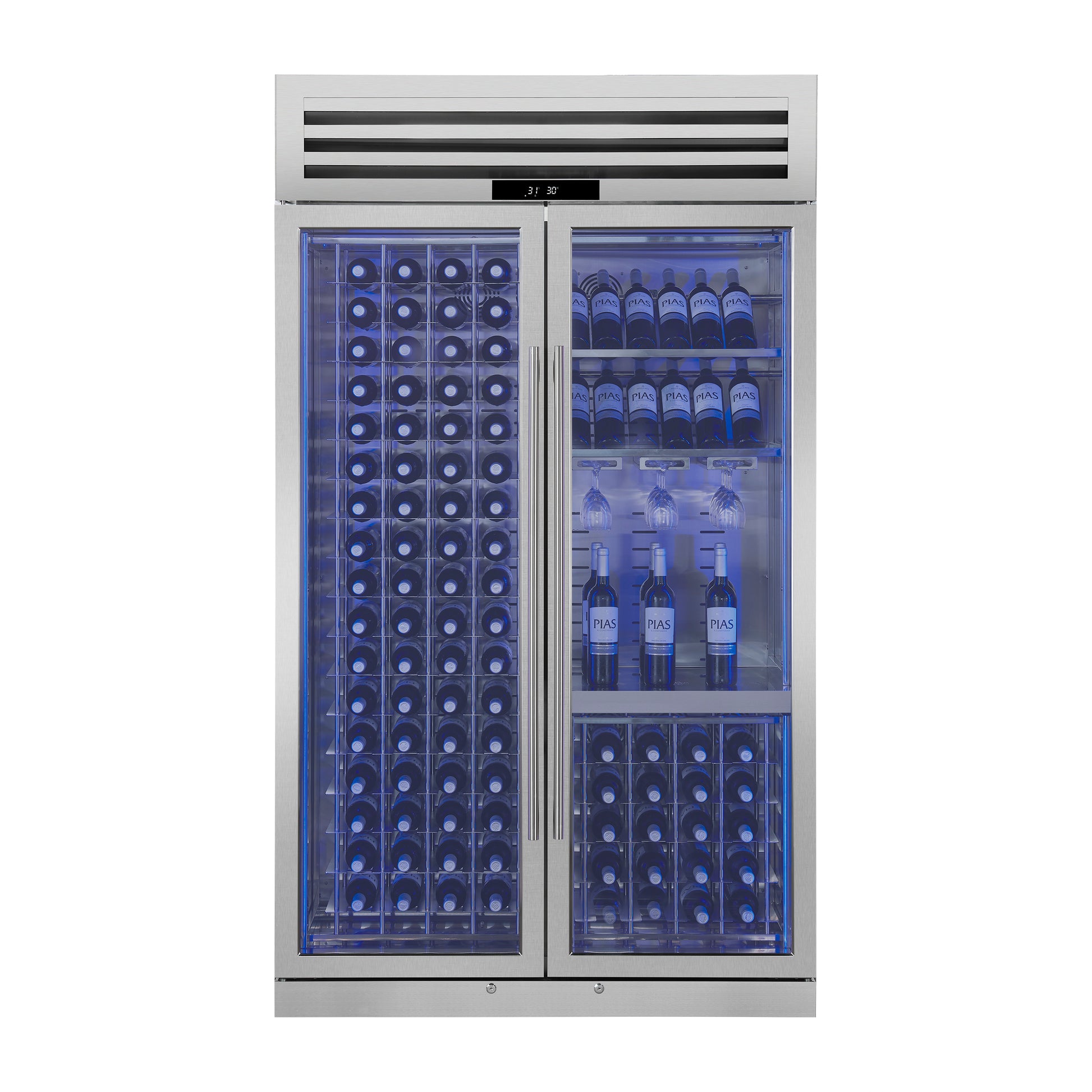 Abruzzo 48" Wine Cooler, Dual Zone, 30 cu.ft., 130 bottles, Display & Service Shelves, Stemware Racks, Rust resistant - Forno Appliances