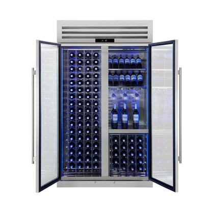 Abruzzo 48" Wine Cooler, Dual Zone, 30 cu.ft., 130 bottles, Display & Service Shelves, Stemware Racks, Rust resistant - Forno Appliances