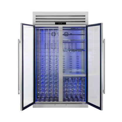 Abruzzo 48" Wine Cooler, Dual Zone, 30 cu.ft., 130 bottles, Display & Service Shelves, Stemware Racks, Rust resistant - Forno Appliances