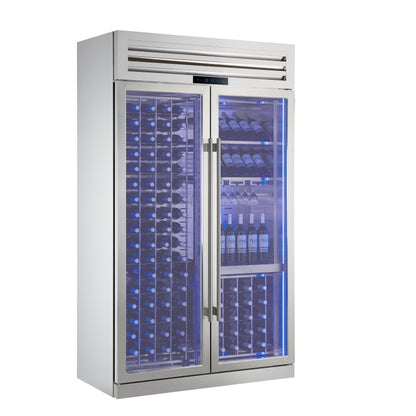 Abruzzo 48" Wine Cooler, Dual Zone, 30 cu.ft., 130 bottles, Display & Service Shelves, Stemware Racks, Rust resistant - Forno Appliances