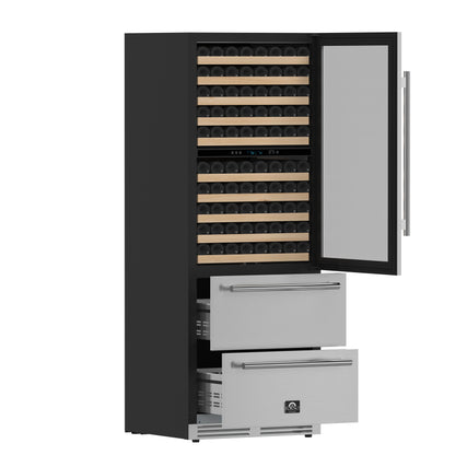 Enfriador de vinos y bebidas Forno Celano de 30 pulgadas con dos zonas de refrigeración, 21.3 pies cúbicos, acero inoxidable