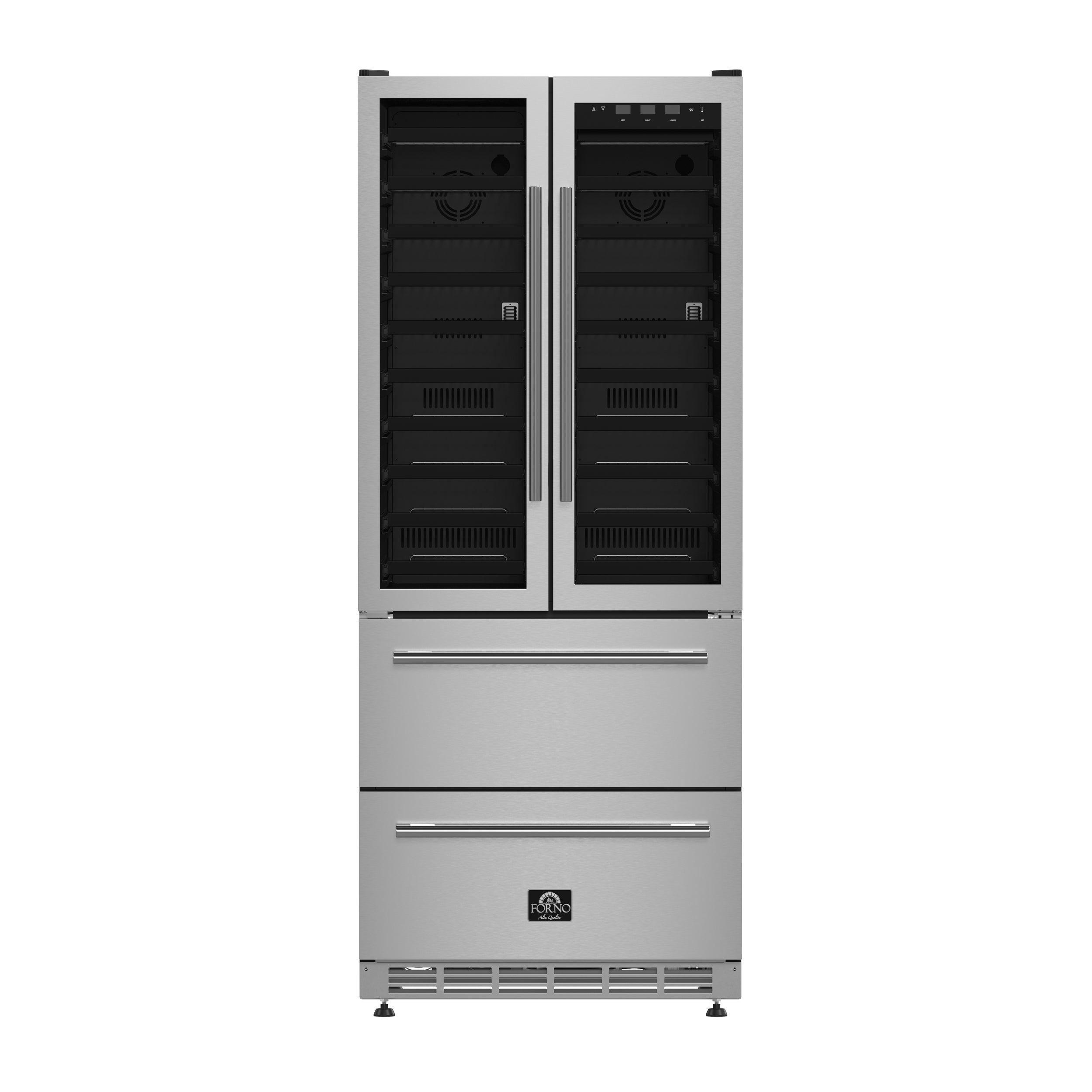 Forno Campania 32-Inch Wine Cooler, Stainless Steel, Dual Wine