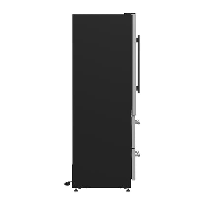 Enfriador de vinos Forno Campania de 32 pulgadas, acero inoxidable, dos zonas para vinos, dos cajones para bebidas, 17.7 pies cúbicos