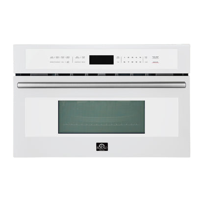 Horno compacto Oliena Espresso White de 30 pulgadas y 1750 vatios y microondas de 1000 vatios, 1,6 pies cúbicos.